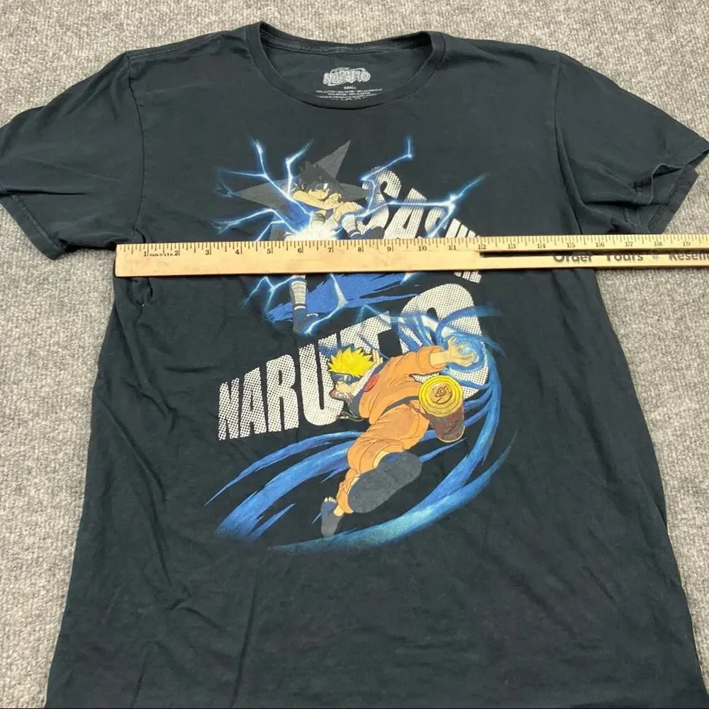 Naruto tee‎ sasuki small Black Boys Womens XS
